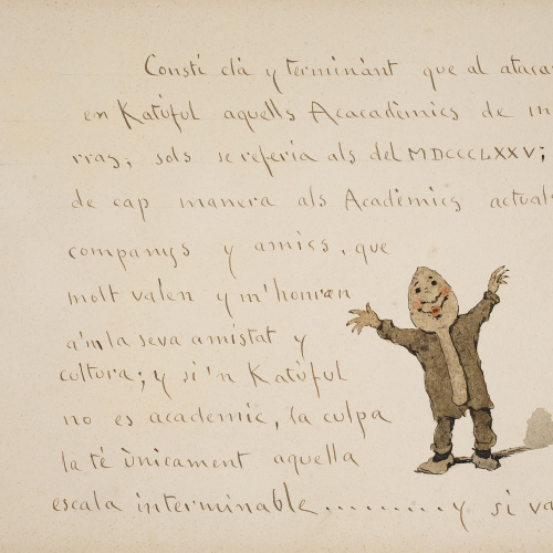 image for: Modest Urgell - El hombre cuchara (anvers) / Barcelona Acadèmia del MDCCCLXX (revers) - 1918