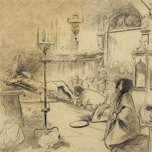 image for: Arcadi Mas i Fondevila - Estudi per al quadre «Venite adoremus» - Cap a 1896