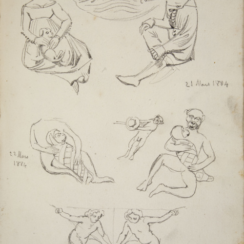 image for: Apel·les Mestres - Estudi de figures i animals. (Catedral de Barcelona) - 1884