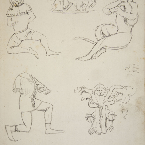 image for: Apel·les Mestres - Estudi de figures i animals de la Catedral de Barcelona - 1884