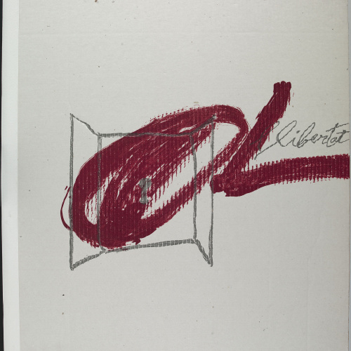 image for: Antoni Tàpies - Manuscrit, plana amb les característiques del tiratge i set gravats editats amb motiu de la fundació de l&#039;Arxiu del Partit Socialista Unificat de Catalunya (PSUC) - 1979