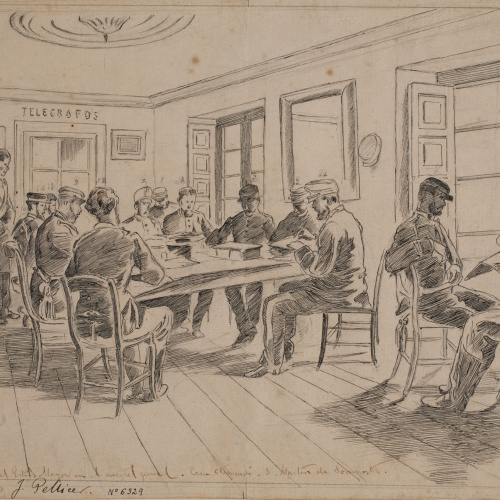 image for: Josep Lluís Pellicer - Oficinas del Estado mayor en el cuartel general. Casa Otamendi. San Martín de Somorrostro - Cap a 1874