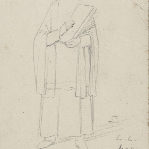 image for: Claudi Lorenzale - Sacerdot amb un llibre tancat a les mans - Cap a 1850-1870
