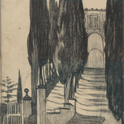 image for: Ignacio Zuloaga - Passeig de xiprers (Fièsole) - Cap a 1894