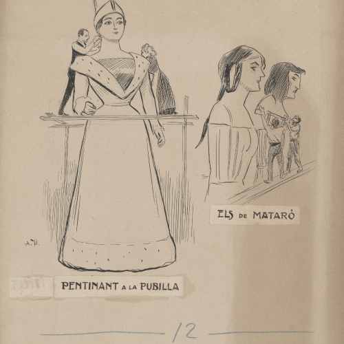 Antoni Utrillo - Pentinant a la pubilla i Els de Mataró - 1902 image for: Antoni Utrillo - Pentinant a la pubilla i Els de Mataró - 1902