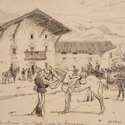image for: Josep Lluís Pellicer - Paso de la columna por Olaeta, Valle de Aramayona - Cap a 1872-1876