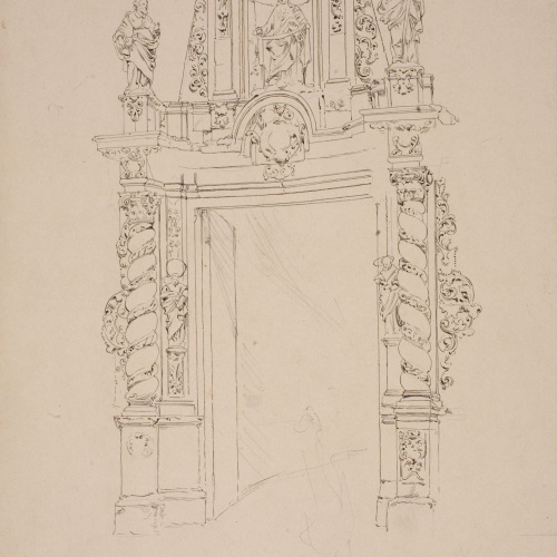 image for: Josep Lluís Pellicer - Porta de l&#039;Olivera, catedral de Tortosa - Cap a 1889