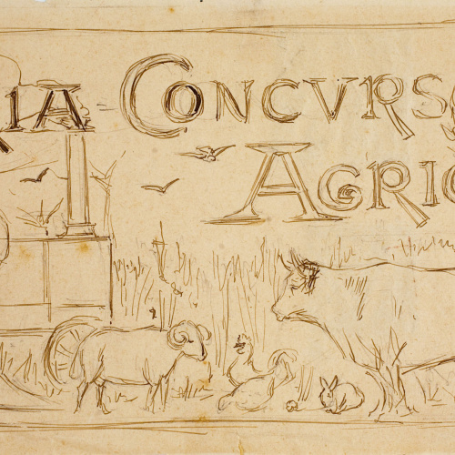 Josep Lluís Pellicer - Projecte per a la capçalera de la revista «Feria Concurso Agricola» - 1898 image for: Josep Lluís Pellicer - Projecte per a la capçalera de la revista «Feria Concurso Agricola» - 1898