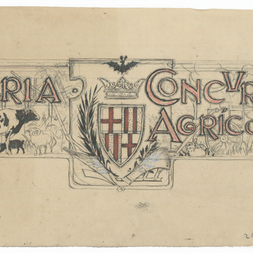 Josep Lluís Pellicer - Projecte per a la capçalera de la revista «Feria Concurso Agricola» - 1898 image for: Josep Lluís Pellicer - Projecte per a la capçalera de la revista «Feria Concurso Agricola» - 1898