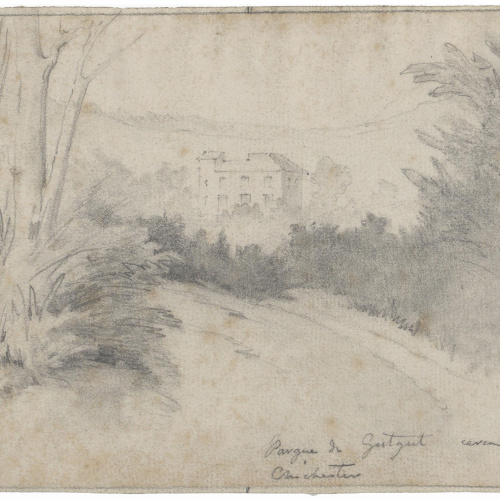 image for: Claudi Lorenzale - Vista del Parc de Gutgut [?] prop de Chichester - Cap a 1840-1850