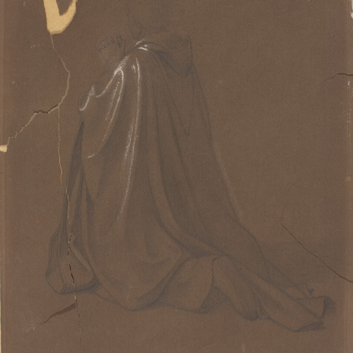 image for: Claudi Lorenzale - Sacerdot pregant agenollat i d&#039;esquena - Cap a 1870