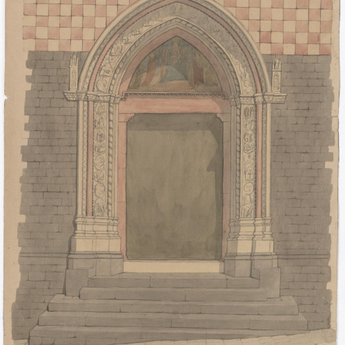 image for: Claudi Lorenzale - Porta gòtica d&#039;una església a Viterbo - Cap a 1839