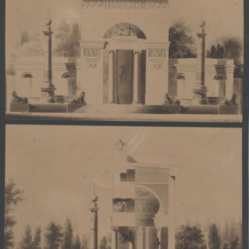 image for: Pau Rigalt - Projecte d&#039;un monument funerari [?] - 1825