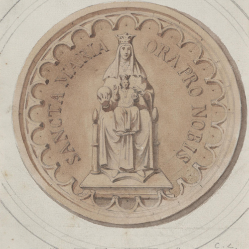 image for: Claudi Lorenzale - Projecte de medalló de la Mare de Déu amb el Nen - Cap a 1860-1880