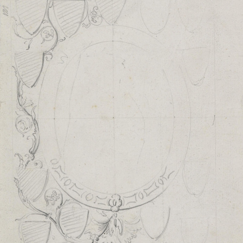 image for: Claudi Lorenzale - Projecte de marc per a un quadre o mirall - Cap a 1860-1880