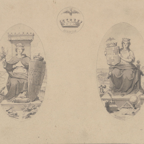 image for: Claudi Lorenzale - Projectes de medalles de la ciutat de Barcelona [?] - Cap a 1860-1880