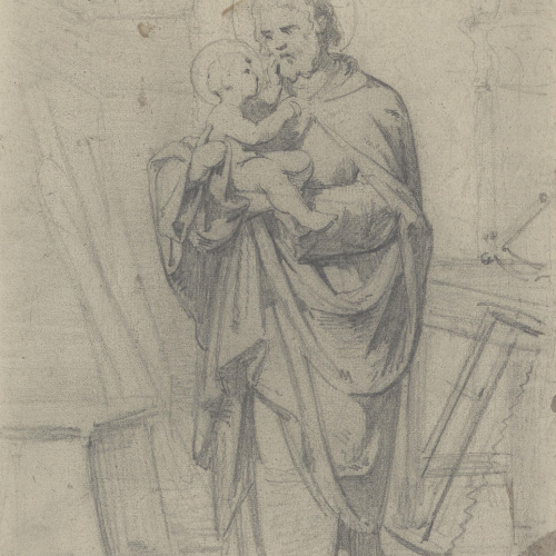 image for: Claudi Lorenzale - San Josep amb el nen Jesús al taller de fusteria - Cap a 1850-1870