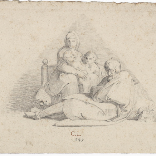 image for: Claudi Lorenzale - Sagrada Família amb sant Joanet [?] - Cap a 1840-1860
