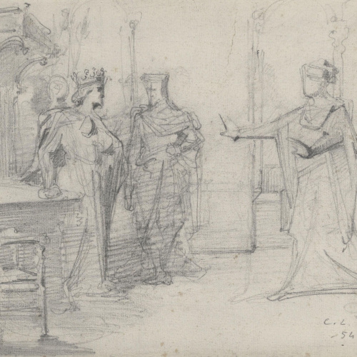 image for: Claudi Lorenzale - Sala del Tron d&#039;un Palau Reial. Còpia del llibre d&#039;Antoni de Bofarull «L&#039;orfaneta de Menargues o Catalunya agonitzant» - Cap a 1862