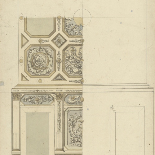 image for: Achille Battistuzzi - Projecte de decoració de sostre i mur - Cap a 1860-1880