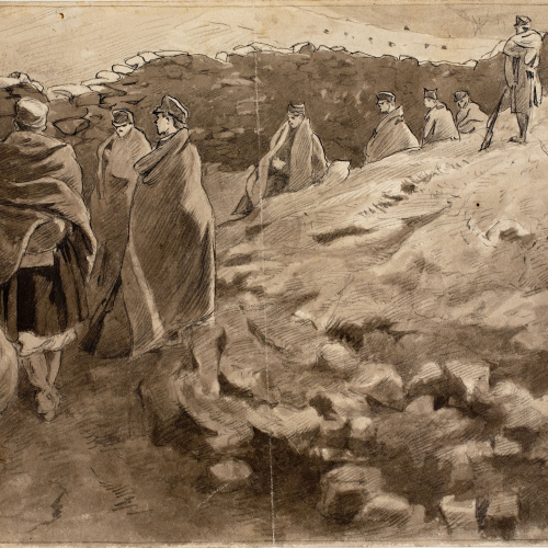 image for: Josep Lluís Pellicer - Soldats a la trinxera - Cap a 1874
