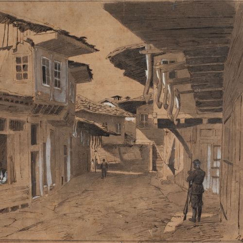 Josep Lluís Pellicer - Una calle de Gabrova - 1877 image for: Josep Lluís Pellicer - Una calle de Gabrova - 1877