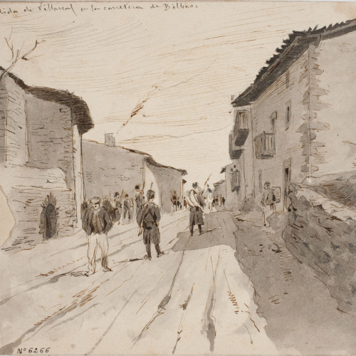 image for: Josep Lluís Pellicer - Salida de Villareal en la carretera de Bilbao - 1876