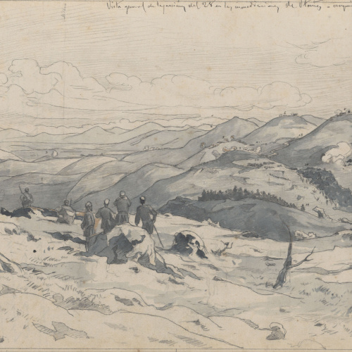 image for: Josep Lluís Pellicer - Vista general de las acciones del 28 en las inmediaciones de Otañes - Cap a 1874