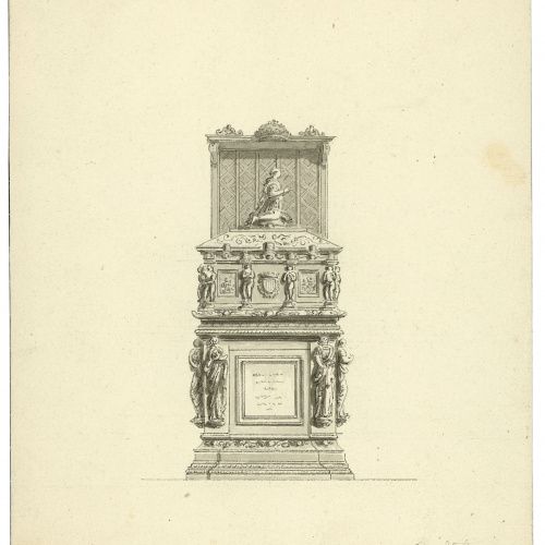image for: Anònim - Sepulcre d&#039;Alfons el Magnànim, adossat a un dels pilars de l&#039;església del monestir de Poblet - Cap a 1801-1803