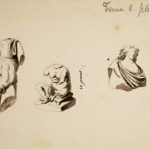 image for: Dutailly - Tres apunts d&#039;estàtues antigues trobades a València - Cap a 1801-1803