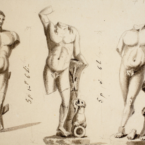 image for: Dutailly - Tres apunts d&#039;escultures mutilades - Cap a 1801-1803