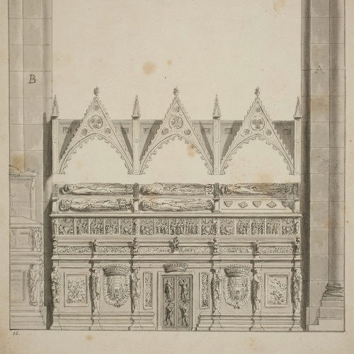 image for: Anònim - Vista frontal d&#039;un sepulcre reial del monestir de Poblet - Cap a 1801-1803