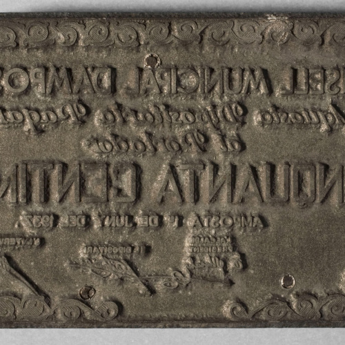 image for: Consell Municipal d&#039;Amposta - Planxa per imprimir l&#039;anvers del bitllet de 50 cèntims - 1937