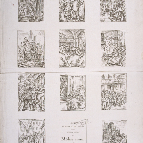 image for: Gustavo Cochet - Proves tipogràfiques per al llibre «Onze dessins a la plume exécutés par Gustave Cochet pour Médicis souriait de Lucien Moréa aux presses du cap a Paris 1927» - Cap a 1927