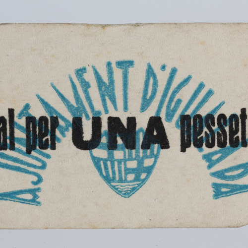 Ajuntament d'Igualada - 1 pesseta - 20.08.1937 image for: Ajuntament d'Igualada - 1 pesseta - 20.08.1937