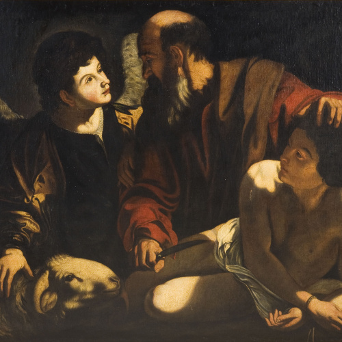 image for: Anònim - Còpia del «Sacrifici d&#039;Isaac» de Bartolomeo Cavarozzi - Segle XVII