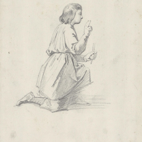 image for: Claudi Lorenzale - Noi agenollat - Cap a 1850-1870