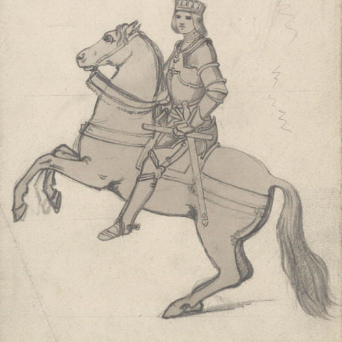 image for: Claudi Lorenzale - Figura eqüestre d&#039;un rei got (anvers) / Figura eqüestre d&#039;un rei got (revers) - Cap a 1840-1850