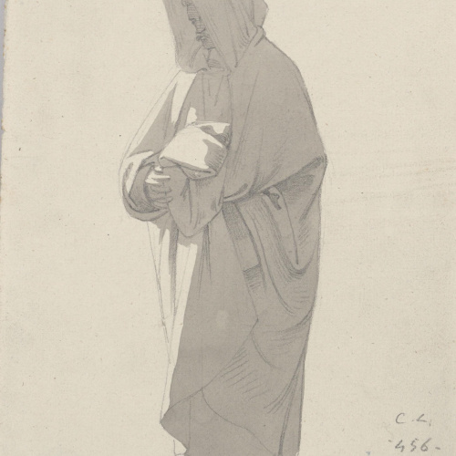 Claudi Lorenzale - Home tapat amb un caputxó - Cap a 1850-1870 image for: Claudi Lorenzale - Home tapat amb un caputxó - Cap a 1850-1870