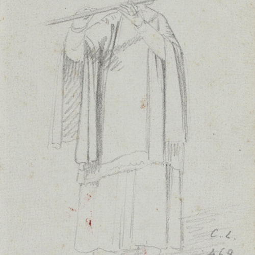 image for: Claudi Lorenzale - Músic de capella tocant la flauta - Cap a 1850-1870