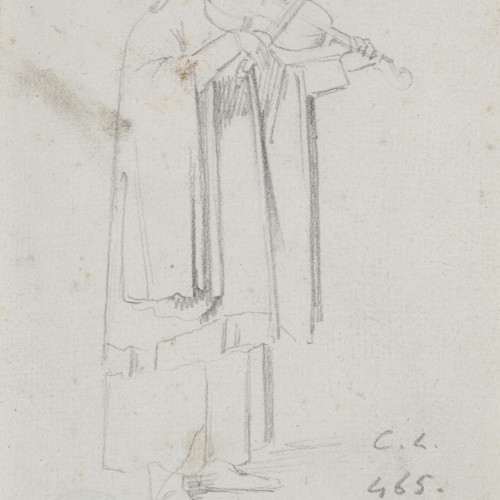 Claudi Lorenzale - Músic de capella tocant el violí - Cap a 1850-1870 image for: Claudi Lorenzale - Músic de capella tocant el violí - Cap a 1850-1870
