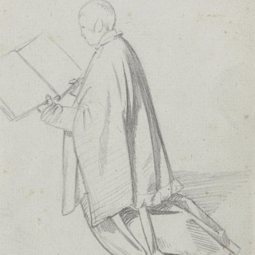 image for: Claudi Lorenzale - Sacerdot agenollat llegint un llibre - Cap a 1850-1870