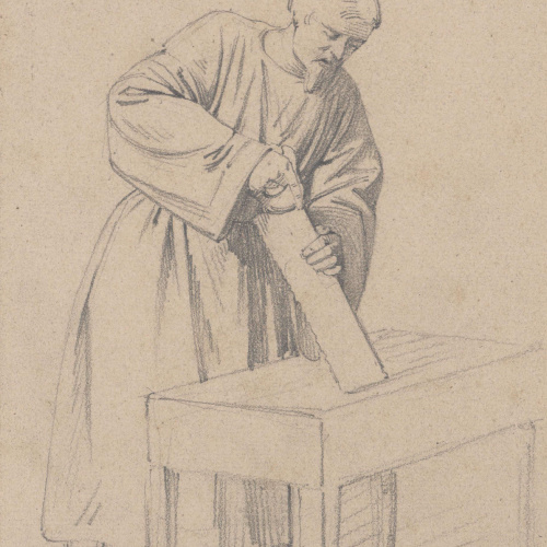 image for: Claudi Lorenzale - Estudi de sant Josep per al retaule de l&#039;altar major de la catedral de Solsona - Cap a 1854-1856