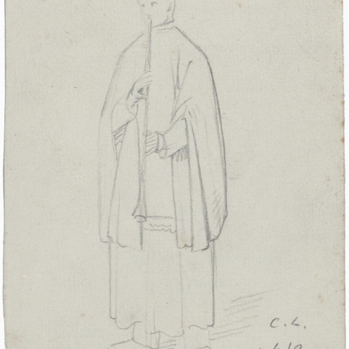 image for: Claudi Lorenzale - Sagristà tocant el clarinet - Cap a 1850-1870
