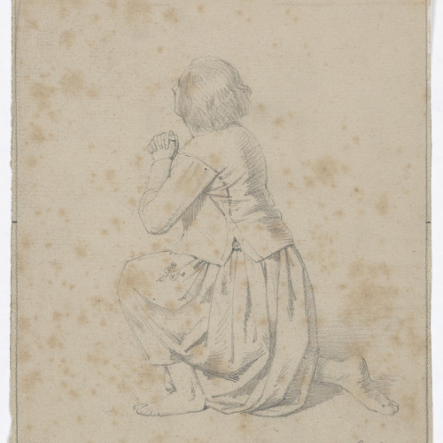 image for: Claudi Lorenzale - Dona descalça suplicant - Cap a 1840-1850