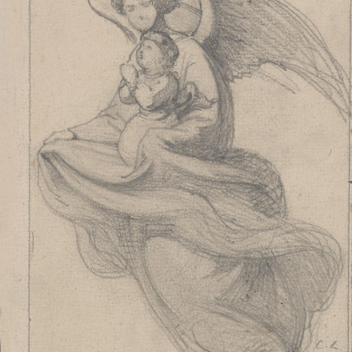 Claudi Lorenzale - Àngel portant al nen Jesús - Cap a 1850-1870 image for: Claudi Lorenzale - Àngel portant al nen Jesús - Cap a 1850-1870