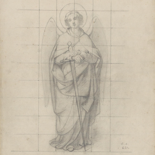 Claudi Lorenzale - Àngel espasa llarga - Cap a 1850-1870 image for: Claudi Lorenzale - Àngel espasa llarga - Cap a 1850-1870