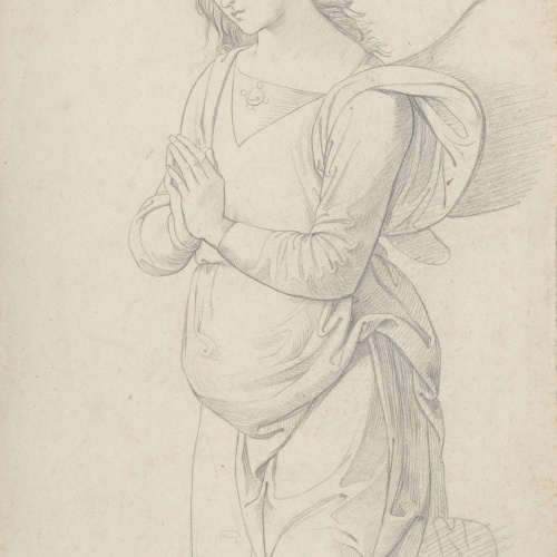 image for: Claudi Lorenzale - Àngel pregant. Còpia d&#039;una pintura medieval - Cap a 1839-1840