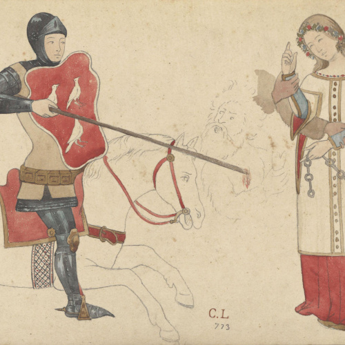 image for: Claudi Lorenzale - Còpia d&#039;una pintura mural - Cap a 1840-1850