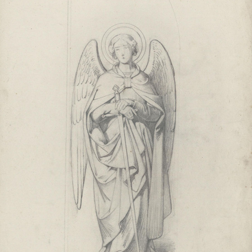 Claudi Lorenzale - Àngel espasa llarga - Cap a 1850-1870 image for: Claudi Lorenzale - Àngel espasa llarga - Cap a 1850-1870